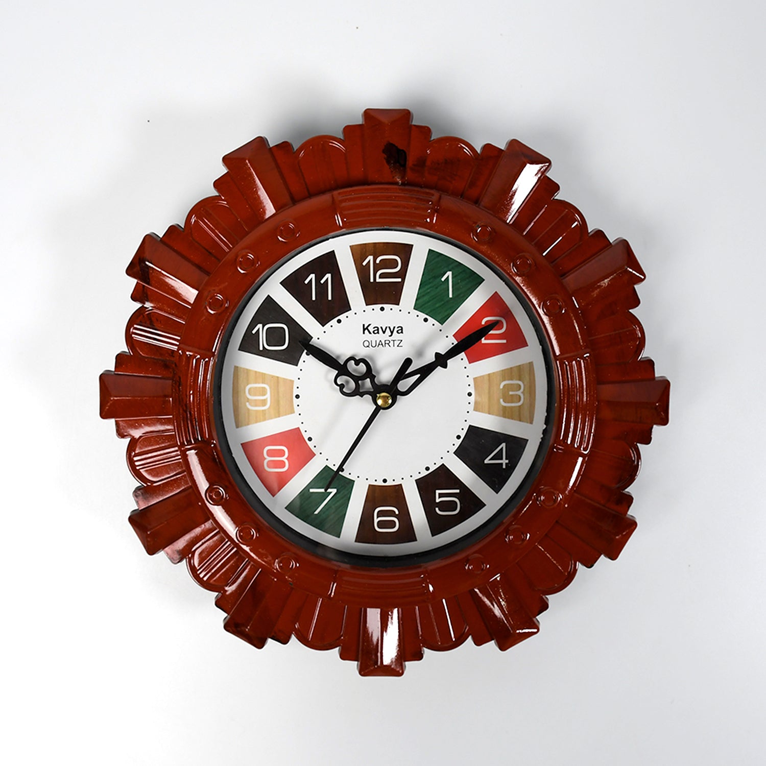 4918 Wooden Look Designer Wall Clock Plastic Decorative Latest Wall Clock Battery Operated Round Easy to Read for Room/Home/Kitchen/Bedroom/Office/School DeoDap 4918 Wooden Look Designer Wall Clock Plastic Decorative Latest Wall Clock Battery Operated Round Easy to Read for Room/Home/Kitchen/Bedroom/Office/School DeoDap